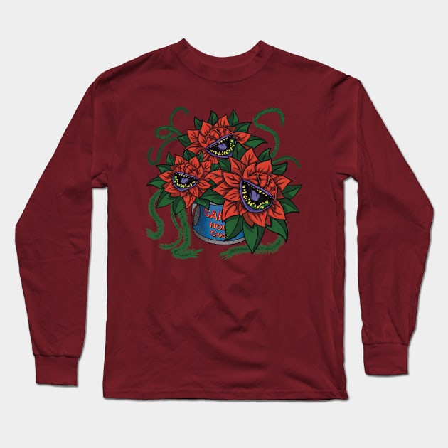 Poinsettia 2 - Christmas horror plant Long Sleeve T-Shirt by SeveralDavids